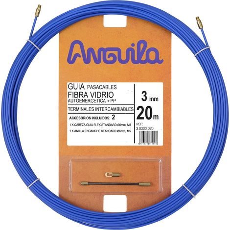Anguila  Guida per cavi  Fibra di vetro rinforzata + propilene  Terminali intercambiabili  Blu  Diametro 3 mm  20 m (1/5)