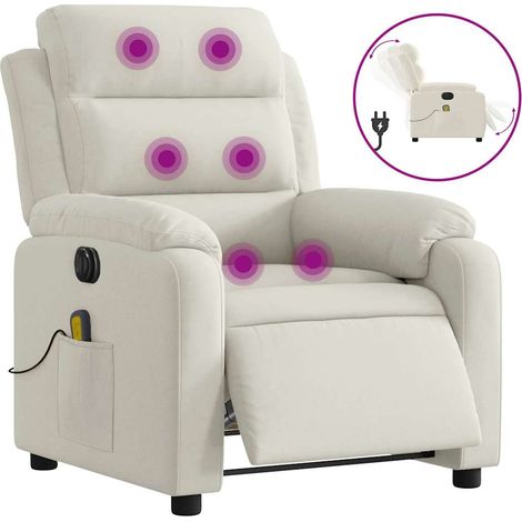 Maison Exclusive - Massagesessel Elektrisch Creme Samt (1/5)