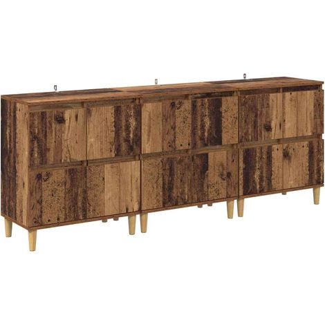 3 pcs Sideboard/Anrichte/Buffet Altholz 60 x 35 x 70 cm Holzwerkstoff LXWW652049 (1/5)