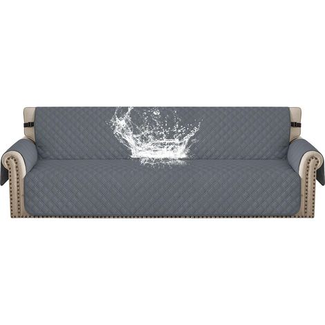 Housse De Canapé 4 Places avec Accoudoirs, Gris Oscuro (1/5)