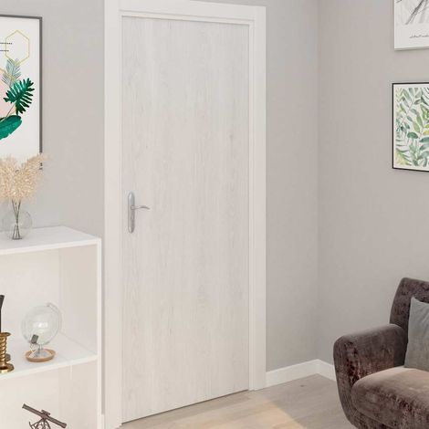 vidaXL Láminas autoadhesivas puertas 2 uds PVC madera blanca 210x90cm (1/5)