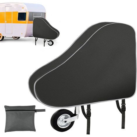 Funda de dos piezas para enganche de remolque fabricada en tejido Oxford universal, apta para remolques y caravanas, con doble cierre a presión, accesorio para caravana para protección contra balanceo