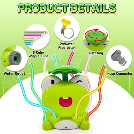 Arroseur pour enfants et animaux domestiques - jouets d'été d'extérieur - jeux de jardin avec 8 tubes oscillants - raccord pour tuyau d'arrosage - jeux d'extérieur (1/5)
