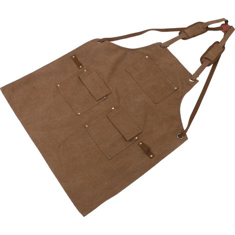 Robuste Arbeitsschürze Werkzeugschürze und Mehreren Taschen aus Canvas mit Verstellbaren Trägern ... (1/5)