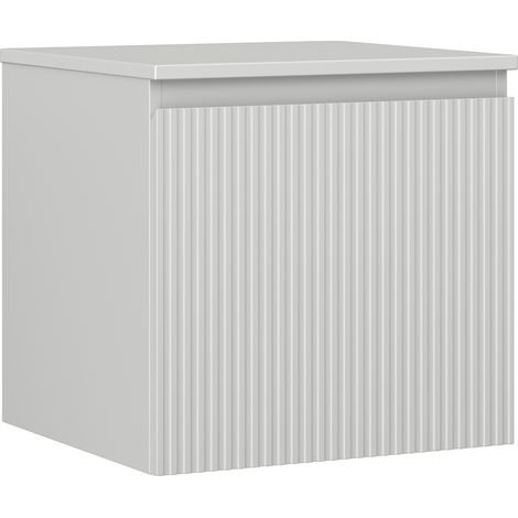 Mexen Rivel Badezimmerunterschrank 50 cm mit Arbeitsplatte, 1 Schublade, geriffelt, grau matt - 91A20-05047-1-BFC62 (1/5)