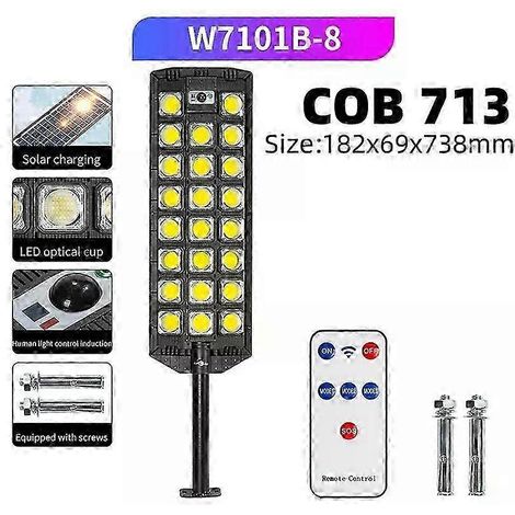 Lampadaire solaire extérieur 30000 W 598 LED 30000 lumens ultra-lumineux détecteur de mouvement étanche compatible avec jardin garage et cour W7101B-8 (1/4)
