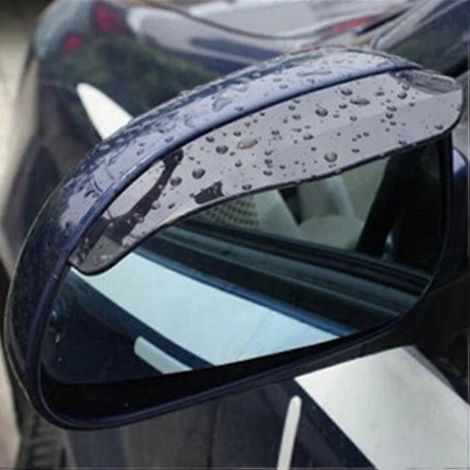 Lot de 2 pare-pluie universels en PVC flexible pour rétroviseurs de voiture, protection anti-pluie et sourcils de rétroviseur. (1/5)