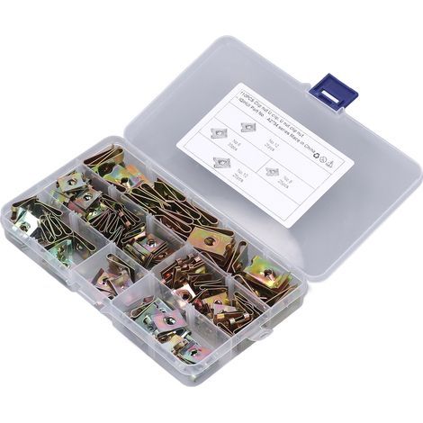 110 Pieces of U-Shaped Nut Clips, Corrosion Resistant Clips with Storage Box for Cars, Sizes 6, 8, 10, 12 (1/5)