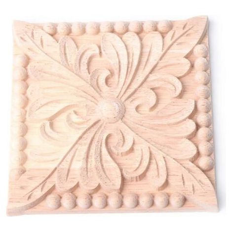 Dekorative Eckwandleuchte aus geschnitztem Holz mit floralem Motiv für unbehandelte Möbel und Schränke (1/5)