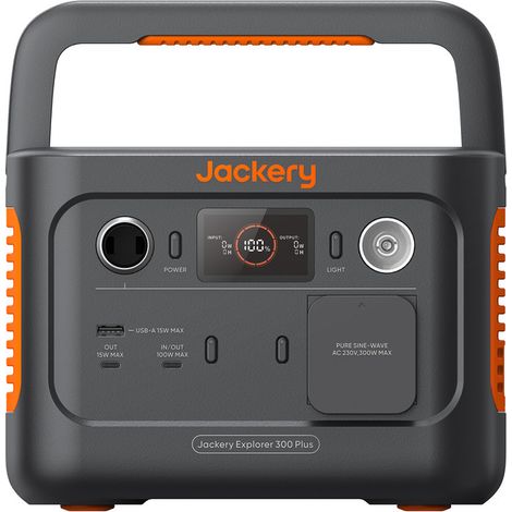 Jackery Explorer 300 Plus,  288Wh Tragbares Powerstation mit LiFePO4-Akku, 300 W Leistung, 3,75 kg Backup-Batterie für Outdoor-Camping-Wohnmobil-Notfälle (1/5)