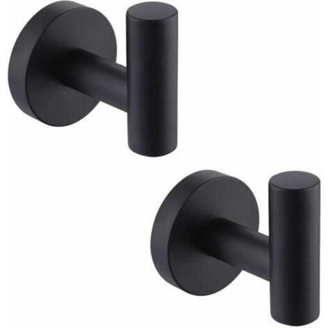 Wandhandtuchhaken in Mattschwarz aus Edelstahl SUS304 – Schraubmontage – Maximale Traglast 5 kg – 2er-Set (1/5)