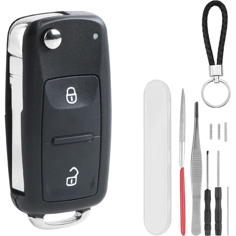 Coque Clé de Voiture 2 Bouton Compatible avec T5 T6 Polo G (1/5)