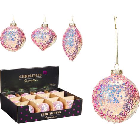 Decorazione natalizia rosa modello assortito PERAGA CHRISTMAS