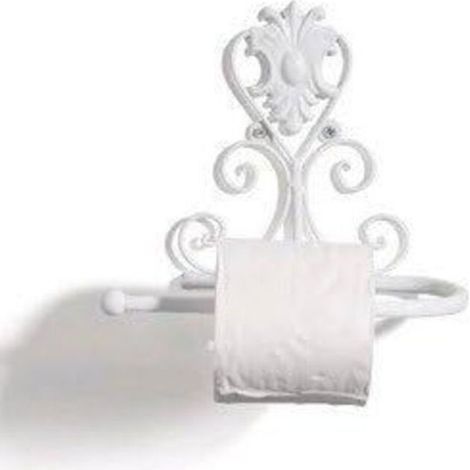 Toilet Papier Support Mural Vintage Papier Hygiénique Rouleau Porte Serviette Cintre Salle de Bain Porte-rouleau (White) (1/5)