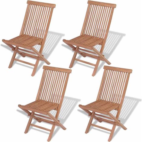 Lot de 4 Chaises pliables de jardin,Chaise d'extérieur Bois de teck solide CFW3889796 (1/5)