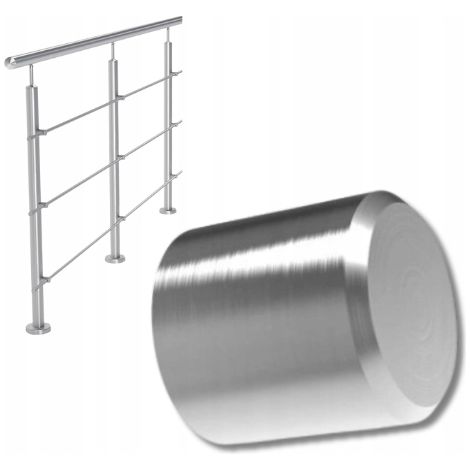 Embout en acier inoxydable - Ø 42,4 mm - Cylindrique - Résistant à la corrosion - Idéal pour garde-corps