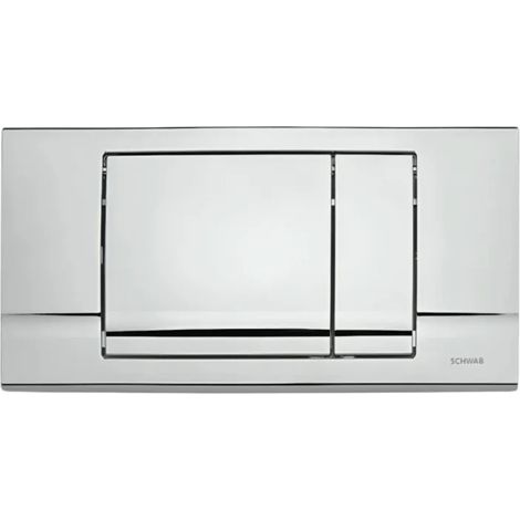 Plaque de commande murale RIVA DUO Schwab WC encastré, double touche, chromé