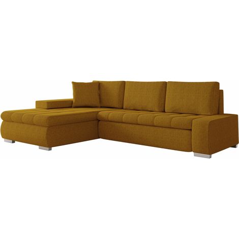 Sofá rinconero Comfivo 112, Poso 01, Función de descanso, Almacenaje, 265x185x85cm, 0