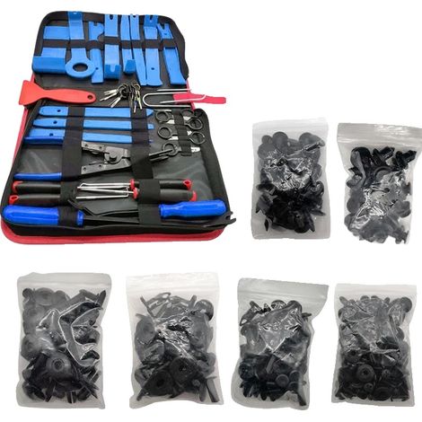 Herramientas para desmontar molduras, construcción duradera, diseño ergonómico, juego de 38 piezas con 190 clips. (1/2)