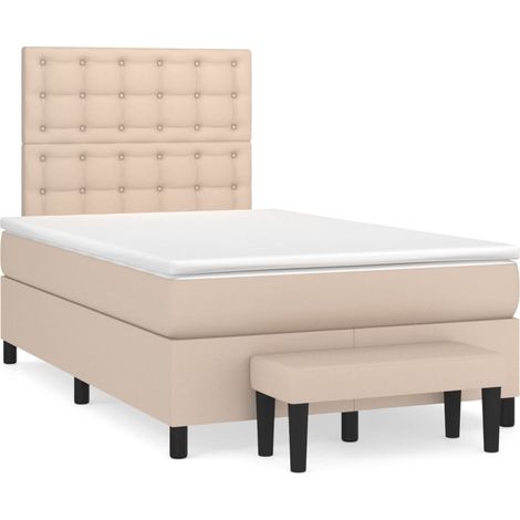 Maison Exclusive - Sommier à lattes de lit matelas cappuccino 120x190cm similicuir