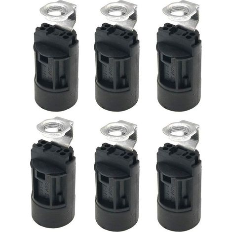 6pcs E14 Bougie Ampoule Titulaire Base de Lampe en Plastique Support de Douille de Lampe pour Fabrication de Lampes Lustre Restauration Lampe Projet de Finition (1/5)