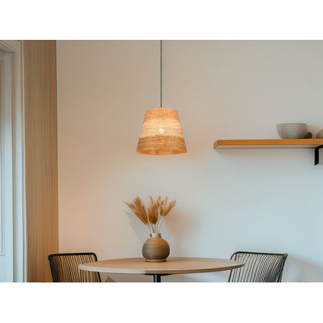 LED Pendelleuchte mit Lampenschirm aus mehrfarbigem Papiergarn, Ø 30cm (1/4)