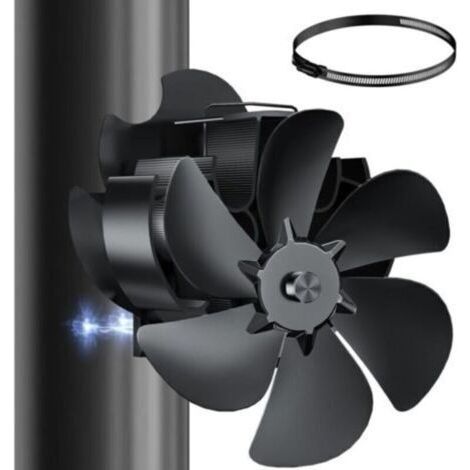 Ventilateur Poele à Bois Magnétique 6 Lames Ventilateur de Poêle à Granulés et Cheminée avec Moniteur de Température (1/5)