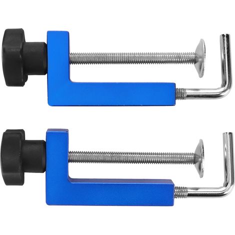 2 pinces de fixation bleues universelles multifonctions pour clôture en bois, 100mm (1/5)