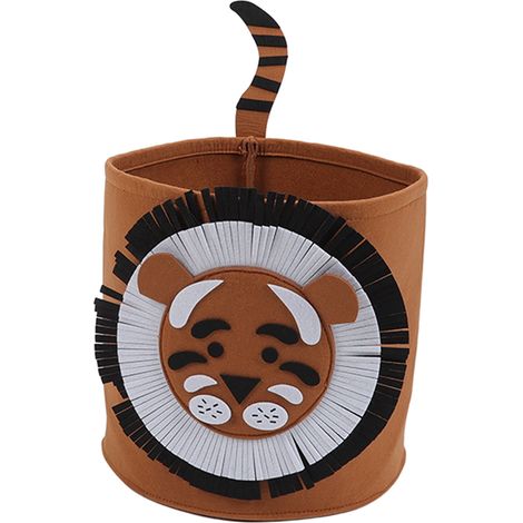 Panier à linge en coton épais motif tigre, rangement pour jouets enfants, vêtements sales, seau de 30x27cm (1/5)