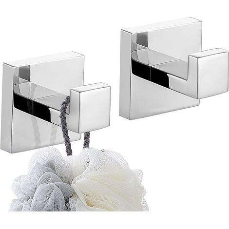 Peignoir crochet salle de bain garage crochet mural en acier inoxydable serviette / vêtements crochet Set de 2, poli brillant, crochet mural en acier inoxydable serviette (1/4)