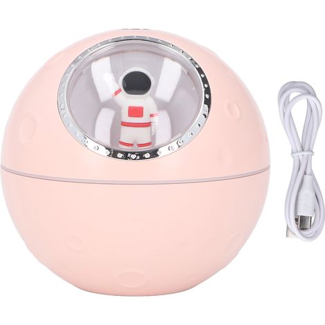 Humidificateur Astronaute Mignon 300ml 2 Vitesses Silencieux avec Diffuseur et Veilleuse Rose (1/5)