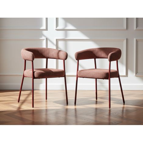 BOBOCHIC - Chaise ROSA tissu texturé rouge (1/5)