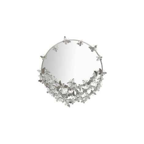 Miroir mauro ferretti rond argenté 78 cm verre métal (1/5)