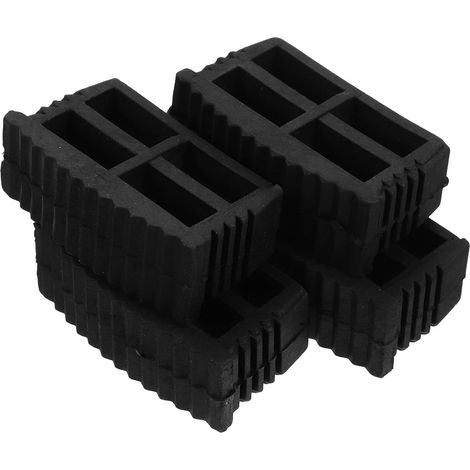 Anti-slip Feet Caps, Set of 4 for Ladder Feet, Black Rubber (1/5)