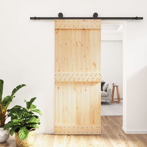 Puerta corredera con herrajes madera maciza de pino 85x210 cm vidaXL (1/5)