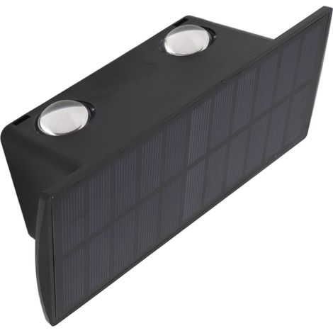 IP65 wasserdichte Solar-Wandleuchte für den Außenbereich, Doppelkopf-Solar-Wandleuchte für Gartentreppen, warmes Licht (1/5)