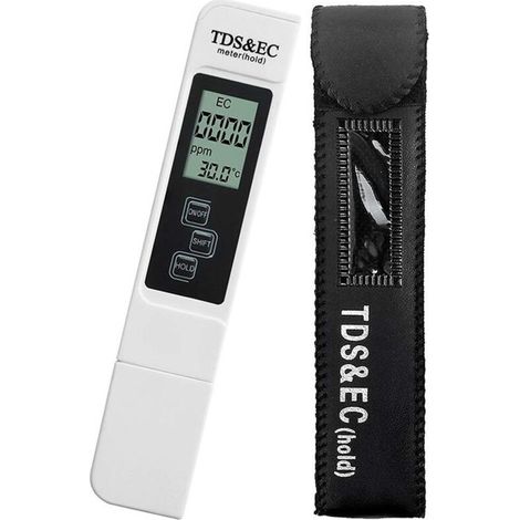 Testeur Multifonctionnel Digital 3 en 1 Mesure TDS EC et Temperature avec Grand Ecran LCD Numérique Moniteur de la Qualité d'eau Potable,Culture Hydroponique et Plus(ne peut pas tester le ph) (1/5)