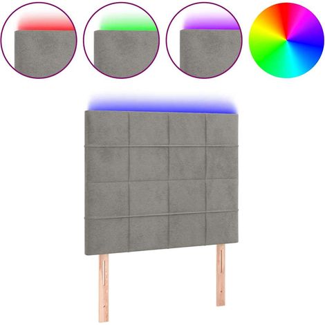 Maison Exclusive - Cabecero con luces LED terciopelo gris claro 8 (1/5)