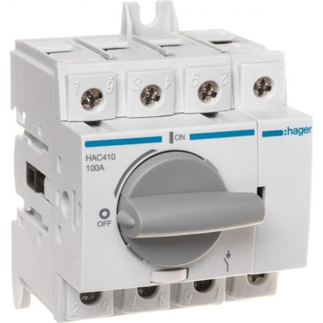 Interruptor-seccionador HAC410 de 4 polos y 100 A