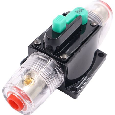 royaluxe - DC 12V/24V Auto Disjoncteur étanche,Avec Commutateur Manuel De Réinitialisation De Fusible,bloc de fusibles en ligne la protection du système audio,pour voiture, bateau, camion, camping-car (1/5)