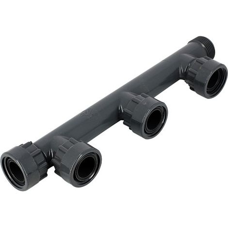 Nourrice PVC 3 sorties 1"M – Départ des vannes électriques avec joint incorporé – Pour chantiers humides et espaces confinés – Dura