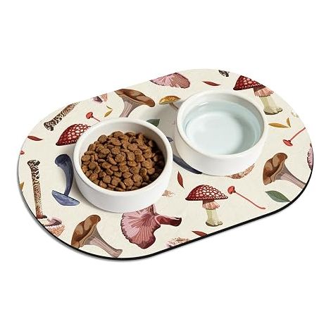 Tapis Gamelle Chat Antidérapants, 51x30,5 cm Petit Tapis Chat Gamelle, Salon et Jardin (1/5)
