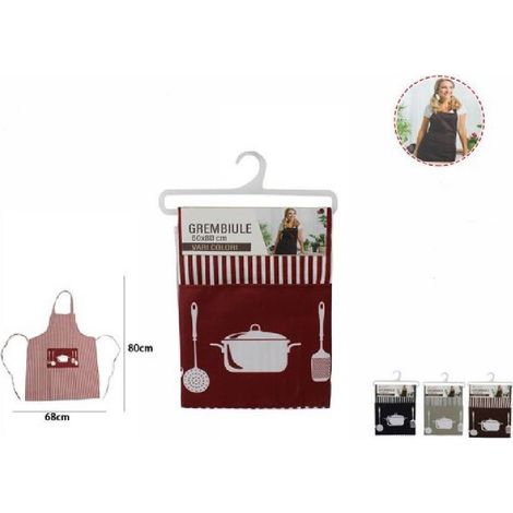 TrAdE Shop Traesio - Grembiule Cucina Con Tasca Laccio Chef Bar Cuoco Fantasia Pentola Mestoli 70002 - (1/2)