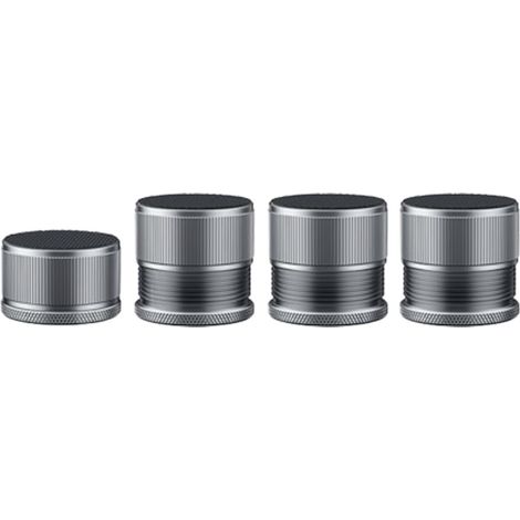 Elevadores ajustables: altura de 2,3 cm a 4,2 cm, aptos para microondas, hornos, sofás y otros muebles (juego de 4, color gris).