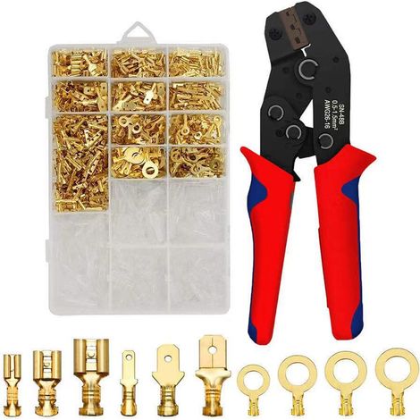 Cross-border special boxed supply 2.8/4.8/6.3 spring insert sheath each 1000 sets of cold pressurized wiring pressure wire pliers (1/4)