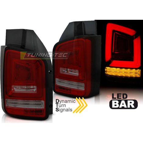 Paire de feux arriere VW T6 15-19 Full LED Rouge Fume (1/4)