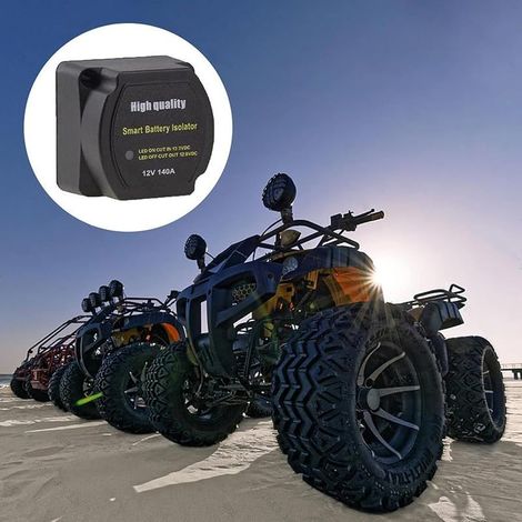 1 Pièce Isolateur de batterie double intelligent,relais sensible à la tension de batterie 12V 140A VSR pour VTT,UTV,camping cars,fourgonnettes,camions,bateaux et véhicules tout terrain (1/5)