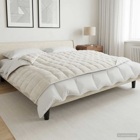 Couverture Pondérée Blanc 150 x 200 cm 11 kg 100% Coton 205T (1/5)