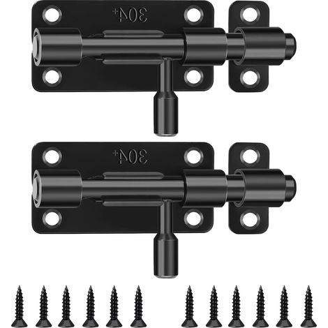 Lot de 2 boulons de porte coulissante en acier inoxydable - Mécanisme de verrouillage sécurisé - Installation facile - Pour un usage domestique - Loquets de porte résistants (1/4)