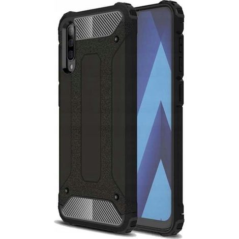 Coque pour Samsung Galaxy A70 noire, coque arrière renforcée avec verre trempé (1/5)